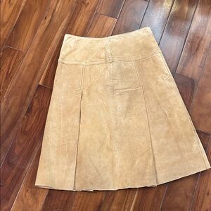 Danier A-Line Suede Skirt in Tan
